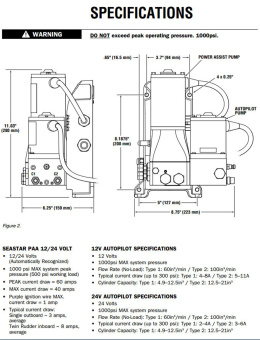 SeaStar PA7020 - Marine Hydraulic Steering Power Assist and Type 2 AutoPilot Pump 24v 110cu.in.