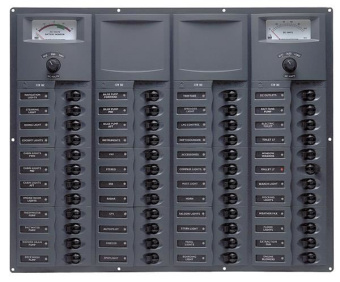 BEP 907-DCSM – DC Circuit Breaker Panel with Digital Meter, 48 Loads, 12V, Single Pole