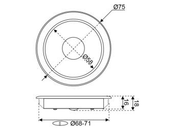 Talamex LED Recessed Downlight Dimmable 75mm 10-15V 2700K