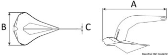 Osculati 01.128.40 - LEWMAR Epsilon Galvanized Steel Anchor 40 kg