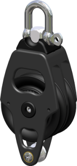 Antal 00604 - Aluminum Block Series OPF-60, Ball Bearing, Double Sheave Block + Becket