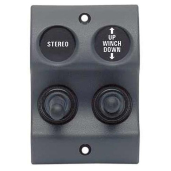 BEP Marine 900-2WPMOM - 2 Way Spray Proof Switch Panel With Momentary Switches DC 12/24V, Graphite