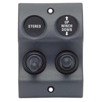 BEP 900-2WPMOM - 2 Way Spray Proof Switch Panel With Momentary Switches DC 12/24V, Graphite