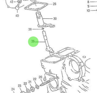 Nanni Diesel 970141305 - Lever Shaft for Accelerator and Governor Linkage