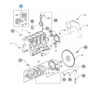 Vetus VP000322 - Piston Complete for VF4.145/180/200