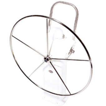 Lewmar 89700064 - Sailboat Steering Wheel - Commodore 48 in (1219 mm) - Dished w/ Taper Hub (Stainless Steel) - 8 Spokes w/ Hide Leather Cover