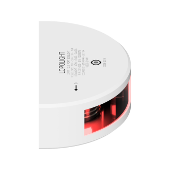 Lopolight 301-102-WH - Navigation Light 3NM 112,5° Red, Port, White Ceramic Coated