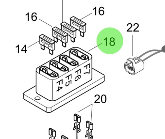 Steyr 2206152-0 - Four-Way Fuse Carrier