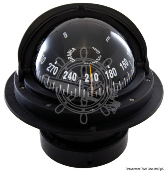 Osculati 25.028.17 - RIVIERA compass 4" enveloping opening black/black front view