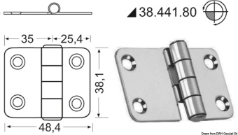 Osculati 38.441.80 - Hinges 2 mm Thickness