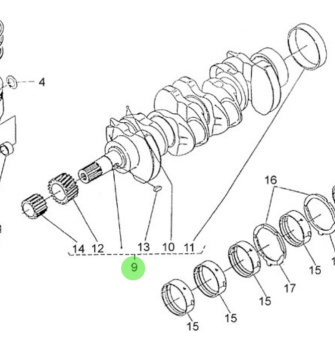 Nanni Diesel 970310859 - Crankshaft Assembly for 4.330TDI and 4.340TDI Engines