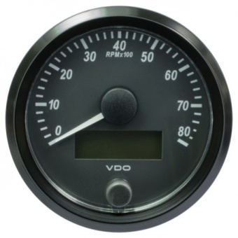 VDO A2C3833020001 - SingleViu Tachometer 8.000 RPM Black 80mm