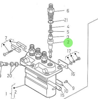 Nanni Diesel 970307369 - Injection Feed Pump Plunger Assembly for 4.200HE and 4.220HE Engines
