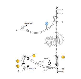 Vetus STM7457 - Hose Turbo Block to Turbocharger