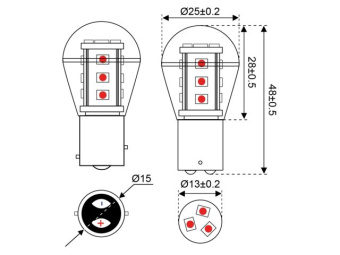 Talamex LED 15 10-30V BAY15D Red