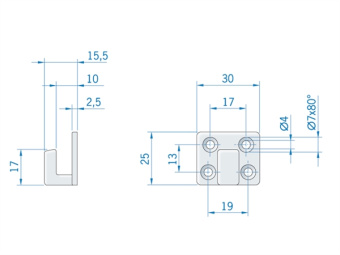 Roca Chromed Eccentric Latch & Catch Plate 83 mm