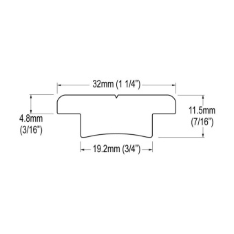 Ronstan RC7320-1.5 Series 32, T-Track, Black, 1.5m