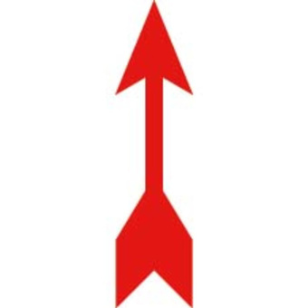 Marine Direction of Rotation Arrow Sticker, Red Symbol, Soft PVC, 2 Sizes