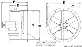 Osculati 16.103.12 - Helicoidal Blower 24 V 150 W 6 A Flow FP