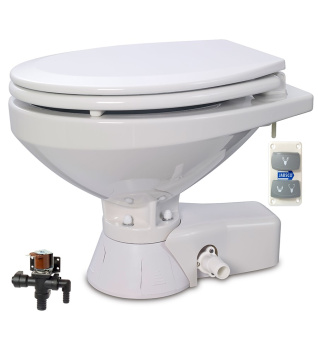 Jabsco 37045-4092 - Quiet Flush Electric Toilet Fresh Water Flush Models, Regular Bowl Size, 12 Volt Dc