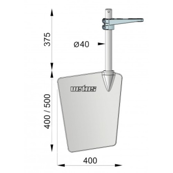 Vetus RUDS5040 - Stainless Steel Rudder L= 500mm incl Rudder Arm