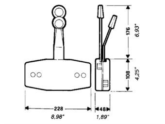 Ultraflex 32770A - B47 Motor Control Side Mount Two-Lever White