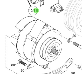 Steyr 2178769-9 - Alternator Assembly 14 V 90 A for MO266K43 and MO246K41 Engines