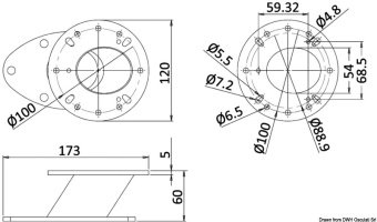 Osculati 29.901.14 - Base For Videocameras FLIR M And High Beam Lights