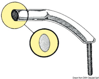 Osculati 41.909.01 - Oval Pipe Handrail AISI316 External Screws 200 mm