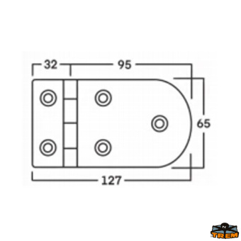 Trem M3565127 - AISI 316 Stainless Steel Hinges Thickness 4 mm - 127x65 mm Straight Model