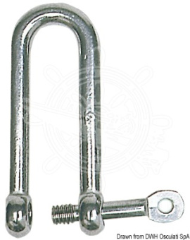 Osculati 08.222.12 - Long Shackle With Captive Pin AISI 316 12 mm