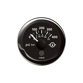 VDO A2C59514145 - Transmission oil pressure 0-400psi / 0-25bar Black ViewLine 52 mm