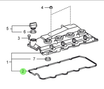 Nanni Diesel 970316125 - Cylinder Head Cover Gasket for T4 Series Engines