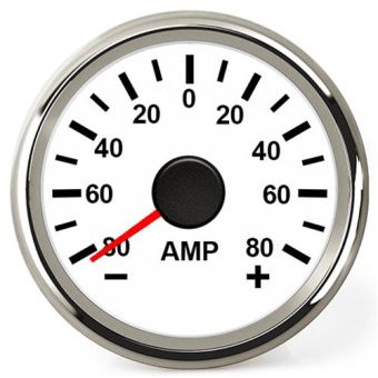 Hollex Ammeter 9-32V White/Stainless Steel Including Shunt