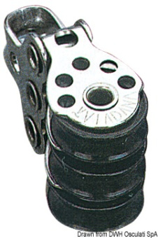Viadana Micro Triple Block for Rope up to 5 mm, 17 mm Sheaves