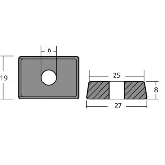 Tecnoseal Zinc Small Plate For 4/9.9 HP 4T Engine