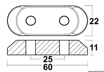 Evinrude G2 200-300 Aluminium Plate Anode - Osculati 43.317.30