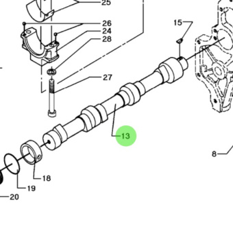 Bukh 000E4985 - Camshaft for DV36 and DV48 Engines