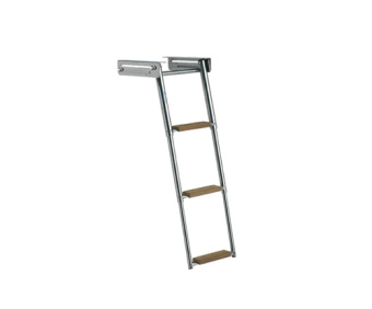 Båtsystem BKT73T - Telescopic Ladder, 3 Steps, Teak