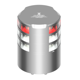 Lopolight 300-114G2+112G2ST - Navigation Light 3NM 360° Red + 360° White, Double, Silver Anodized