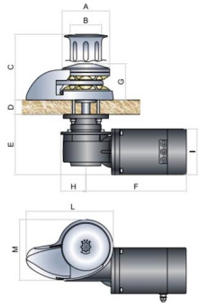 Italwinch Smart Plus Windlass 12V 1000W / Chain 10mm ISO
