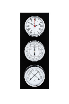 Autonautic EGC - Atlantic Weather Station 95mm. Clock, Barometer, Thermo-Hygrometer. Chrome  