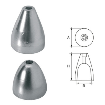 E. Polipodio MTF Zinc Anodes, Ø38–65 mm