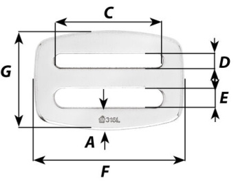 Wichard 6771 - Double Buckle Stainless Steel 4 x 42 mm - 10 pieces