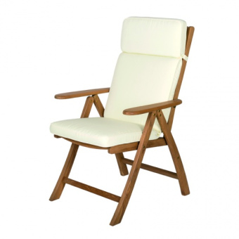 Teak Folding Armchair Crème Deluxe