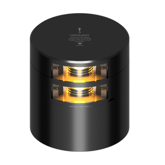 Lopolight 201-013ST-B-CD - Navigation Light 2NM 135° Yellow, Towing, Double, Black w/Connector & CD-Base