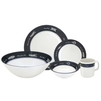 Lalizas 57350 - Exclusive 17 Piece Melamine Marine Tableware Starter Pack