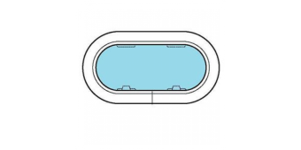 Lewmar 393180500 - 1RE Portlight Round End Ivy Opening 191 x 367mm