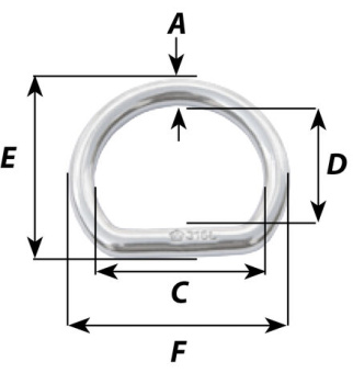 Wichard 6721 - D-Ring Stainless Steel 5 x 30 mm - 10 pieces