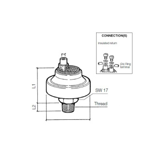 VDO 230-213-002-001C - Pressure Switch 7.00 Bar (Earth Ret) 1/8-27 NPTF